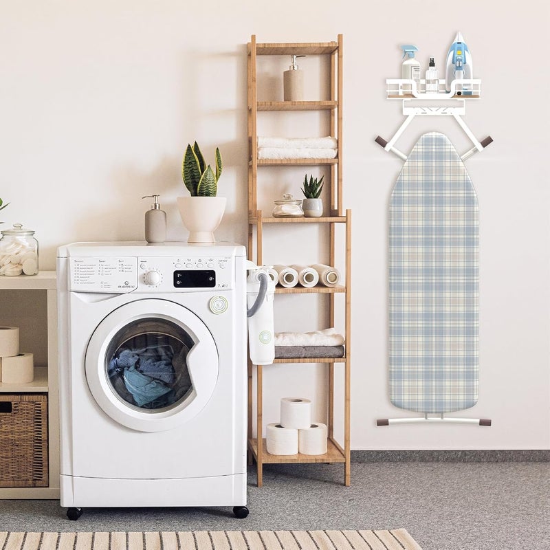 PAROTO Ironing Board Holder Wall Mount, Laundry Room Organization Storage, White, T&V Shaped Space Saving Ironing Board Hanger for Laundry Room Decor and Accessories - Image 4